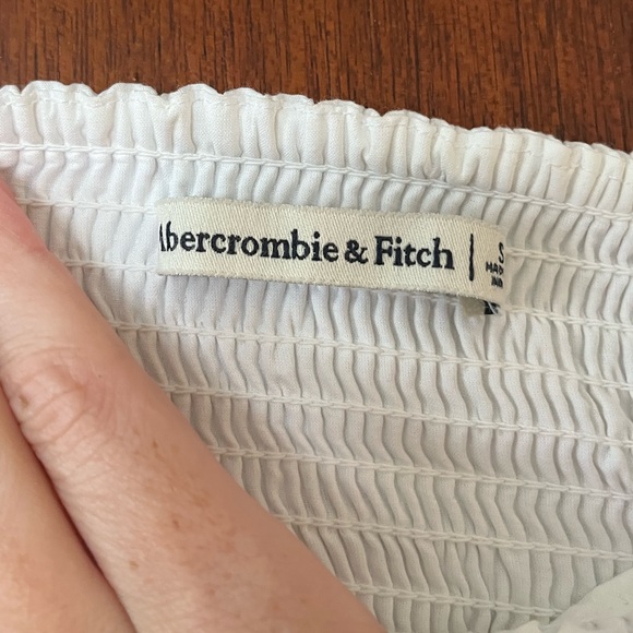 Abercrombie & Fitch Cotton Poplin Ruffle Tiered Maxi Dress White Women's S - Picture 8 of 10